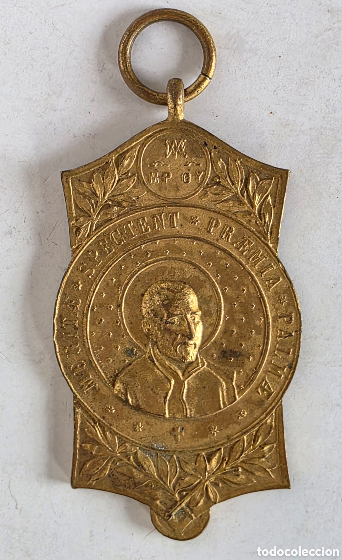 Oggetti Antichi: Antigua Medalla al M&eacute;rito Escolar c. 1910 Meritae Spectent Praemia Palmae San Jos&eacute; de Calasanz