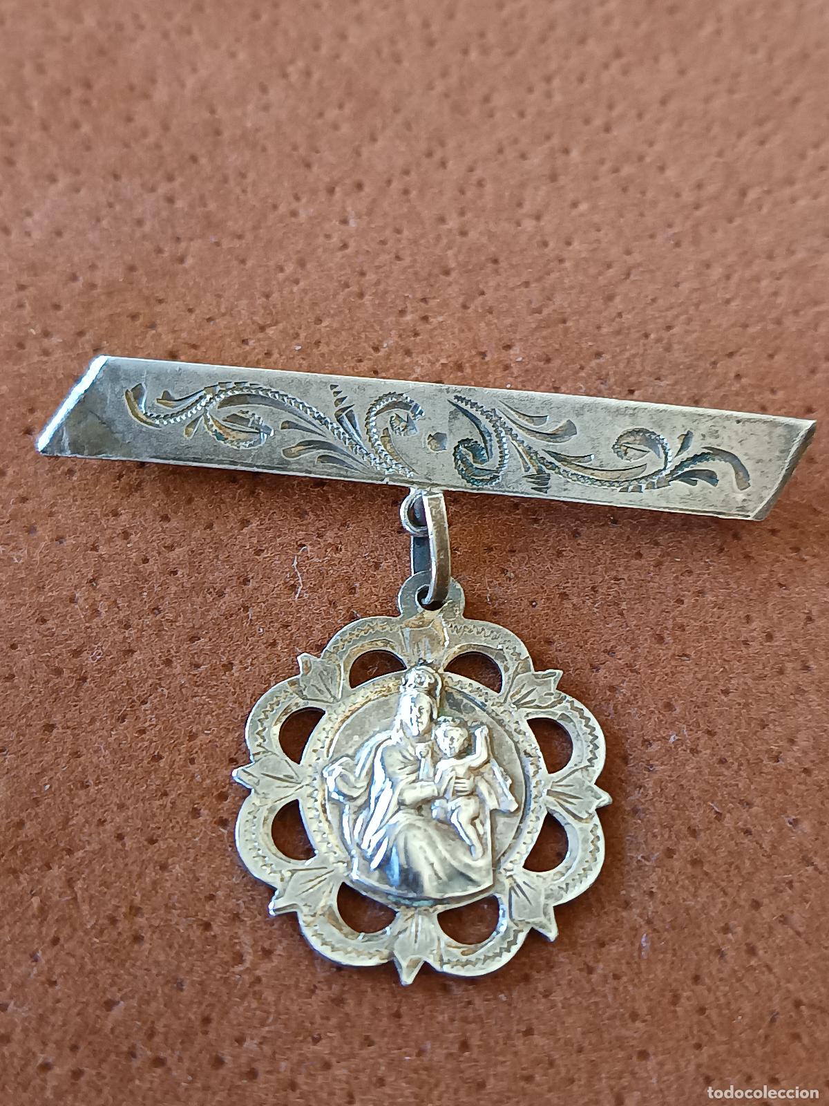 Antig&uuml;edades: ANTIGUA Y BONITA MEDALLA RELIGIOSA, BROCHE, MEDALLA DE PECHO, PLATA 916