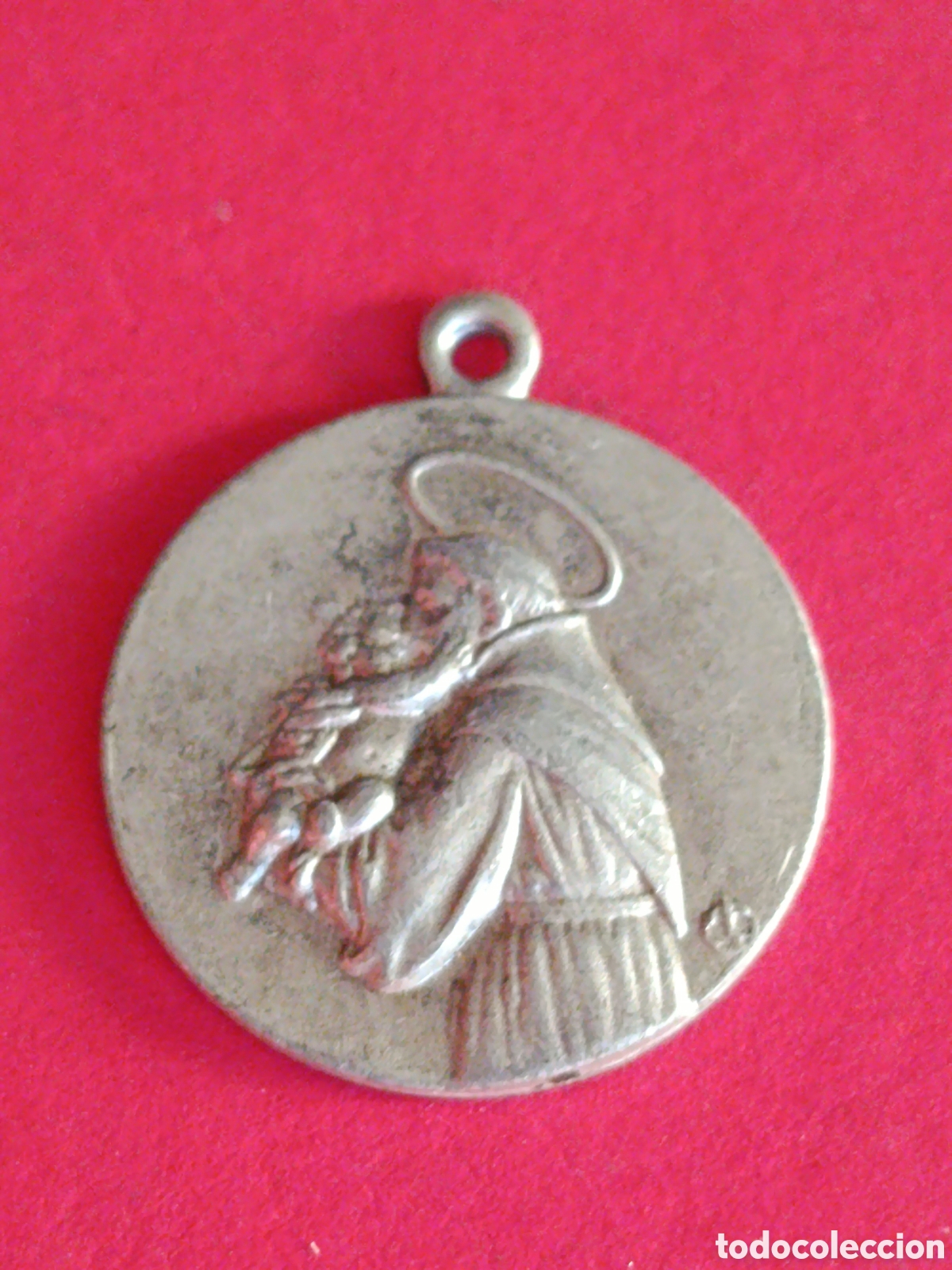 Antig&uuml;edades: ANTIGUA MEDALLA DE SAN ANTONIO DE PADUA. PARROQUIA DEL SALVADOR. GODELLA. VALENCIA. 2,2 CM.
