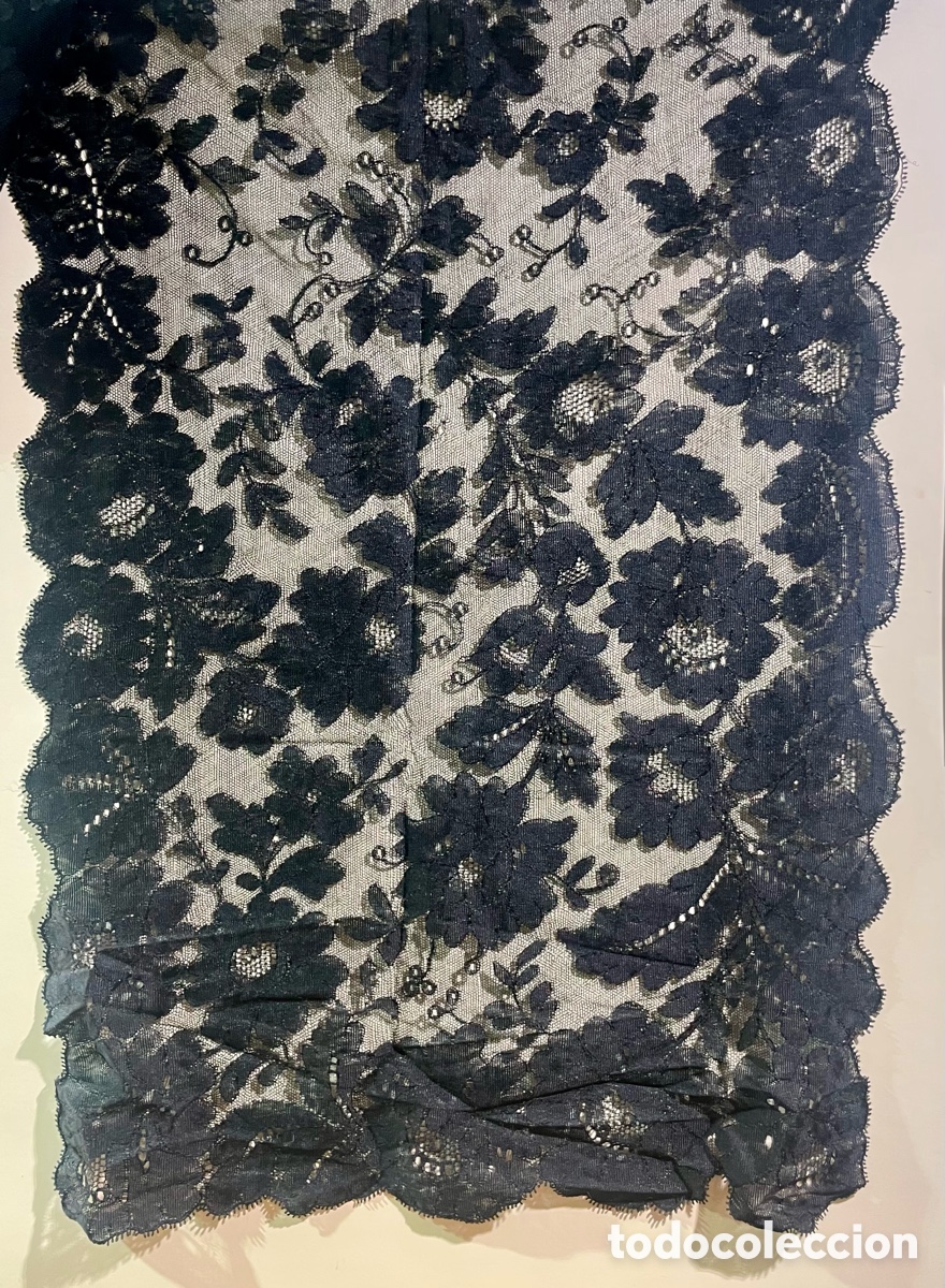 Antig&uuml;edades: Mantilla Antigua Negra - Foto 2
