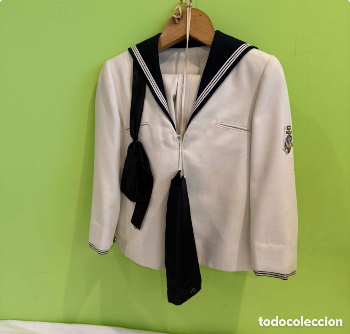 Antig&uuml;edades: Traje Marinero Infantil de Comuni&oacute;n &ndash; A&ntilde;os 40/50 &ndash; Chaqueta y Pantal&oacute;n &ndash; Original de &Eacute;poca