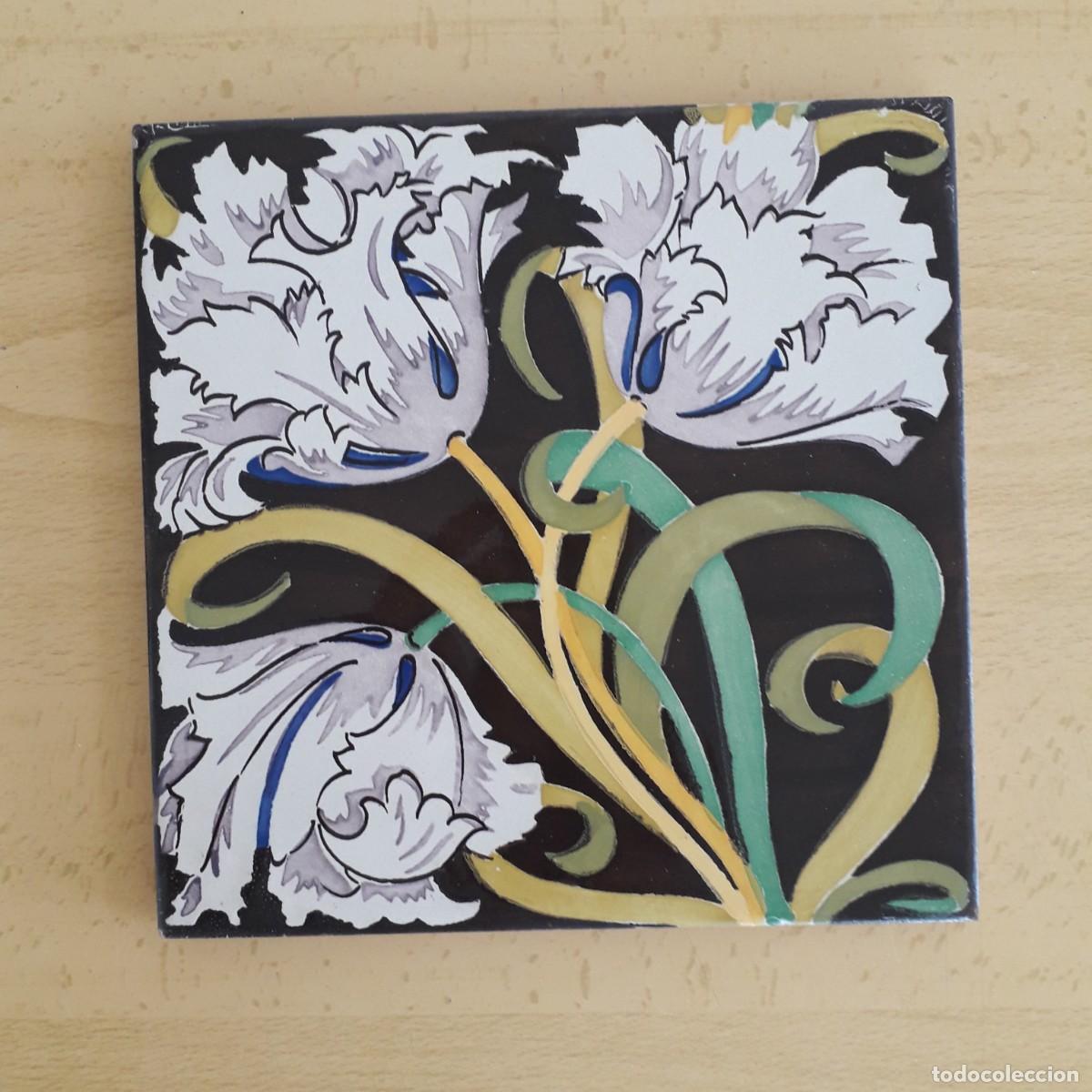 Antig&uuml;edades: M50 AZULEJO MODERNISTA ART NOUVEAU CLAVEL