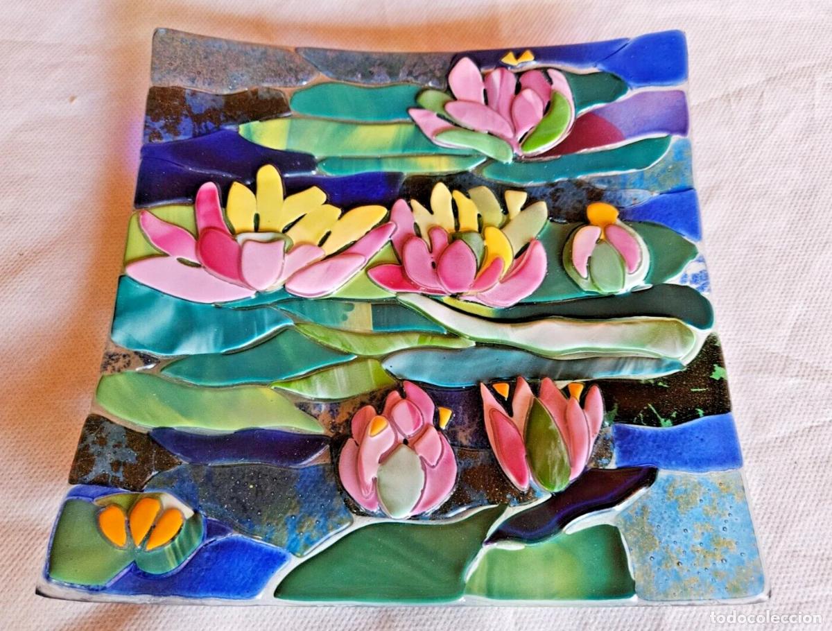 Antig&uuml;edades: PLAT VIDE POCHE VERRE POLYCHROME MURANO SIGN&Eacute; OMAGGIO A TIFFANY PAR CARLO MORETTI