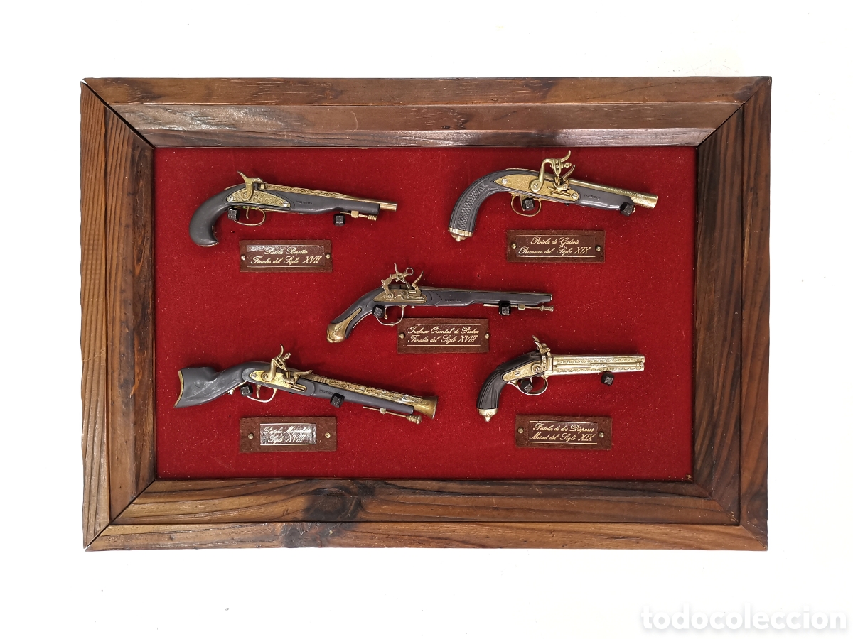 Antiques: PRECIOSO CUADRO DECORATIVO CON REPRODUCCIONES DE PISTOLAS ANTIGUAS