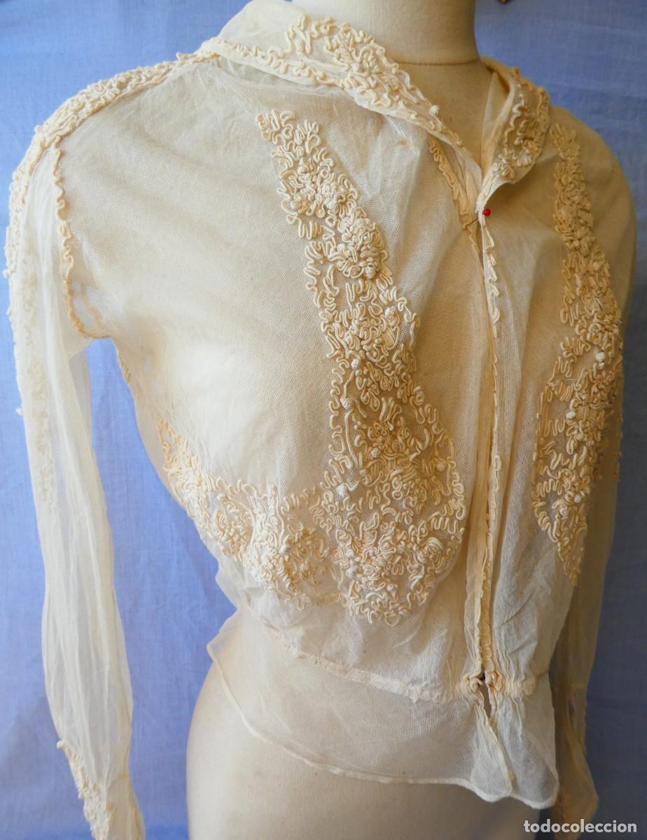 Antig&uuml;edades: ANTIGUA CHAMBRA - BLUSA DE ENCAJE S.XIX