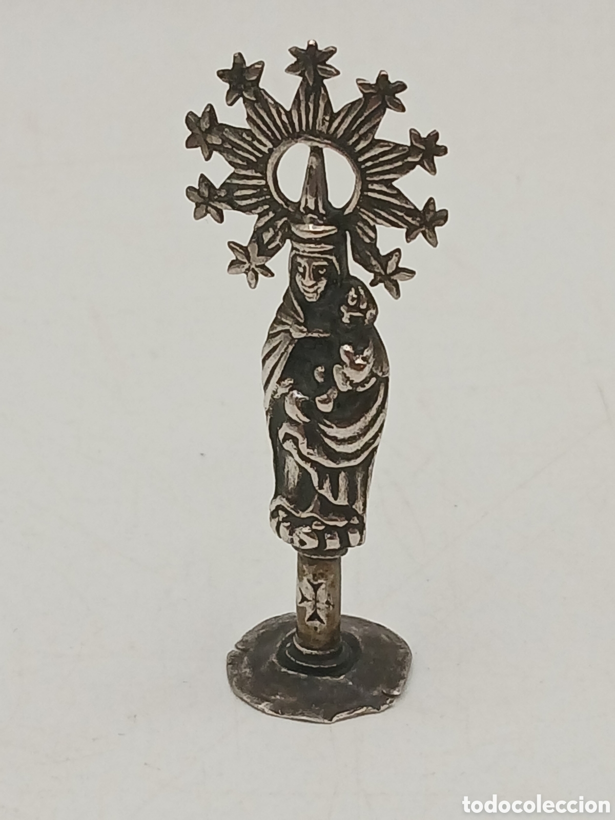 Antig&uuml;edades: Antigua escultura religiosa plata 925mls. Virgen del Pilar