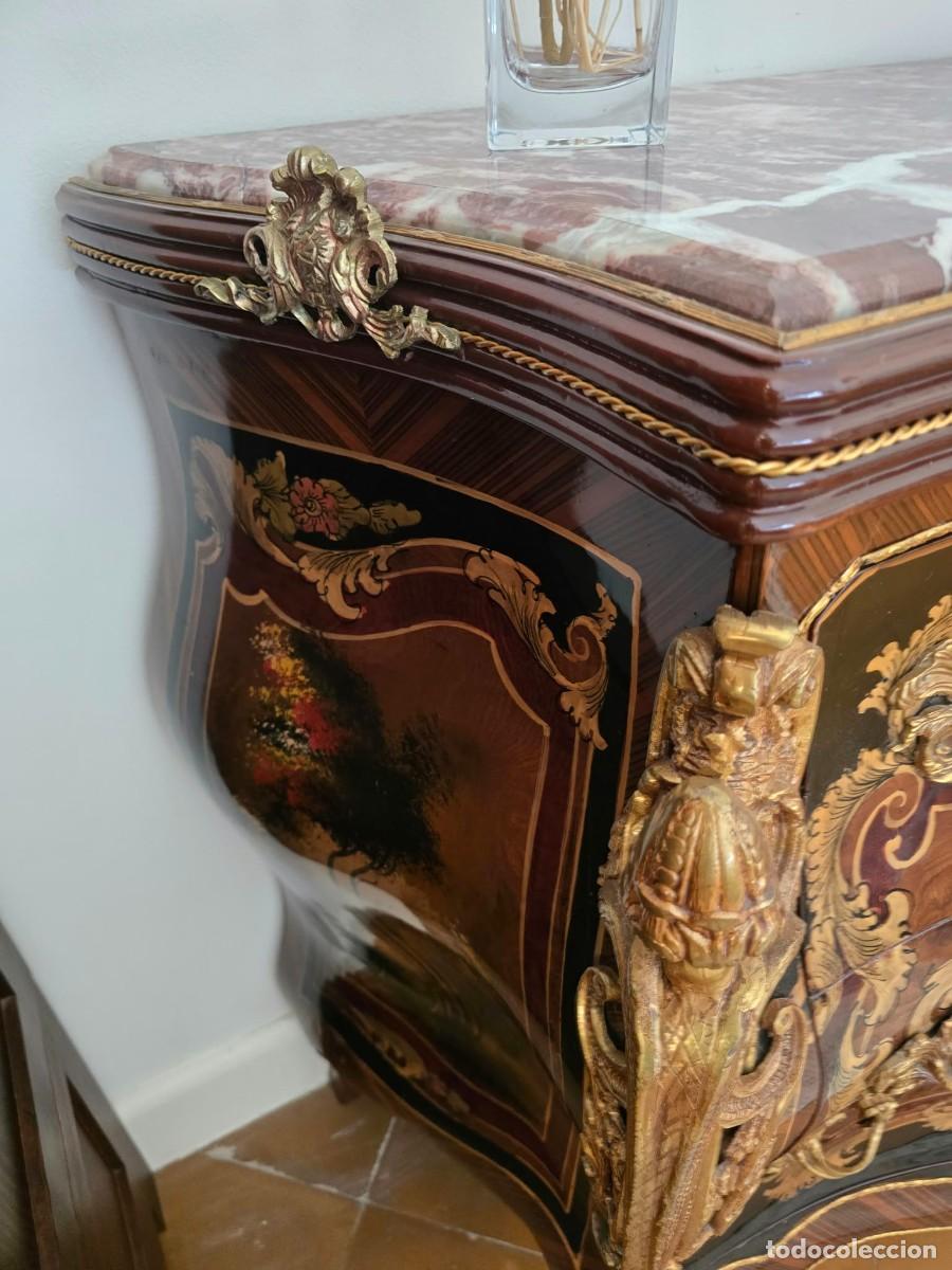 Antig&uuml;edades: C&oacute;moda Luis XV Rococo Bomb&eacute; - Foto 10