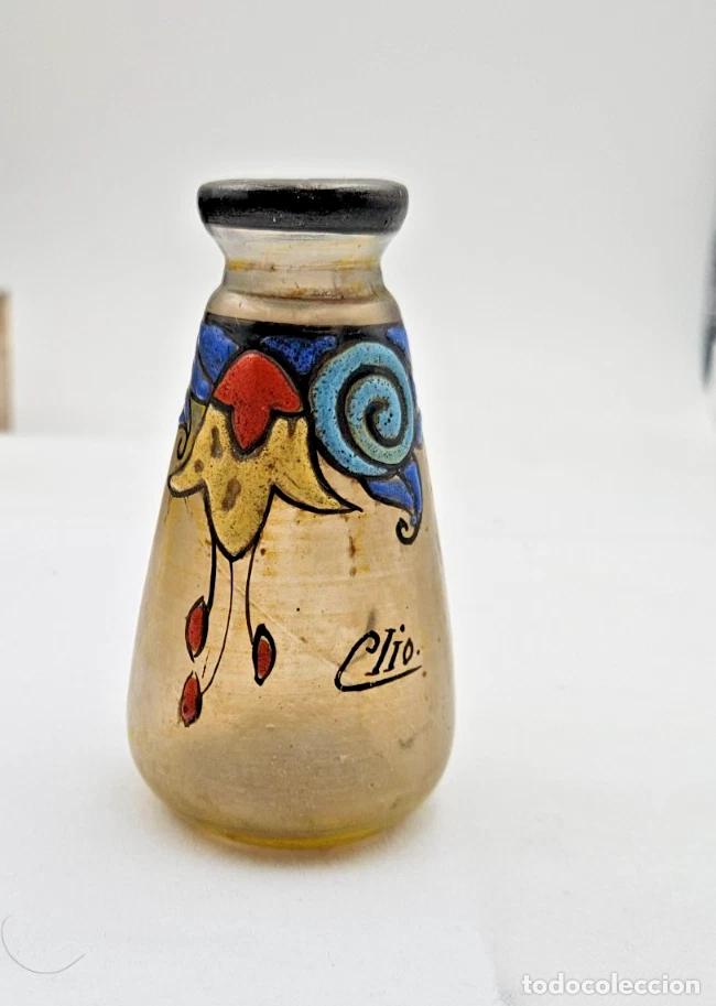 Antig&uuml;edades: OBJET DE VITRINE ART DECO VASE PATE DE VERRE EMAILLEE SIGNE CLIO H 9.10 CM