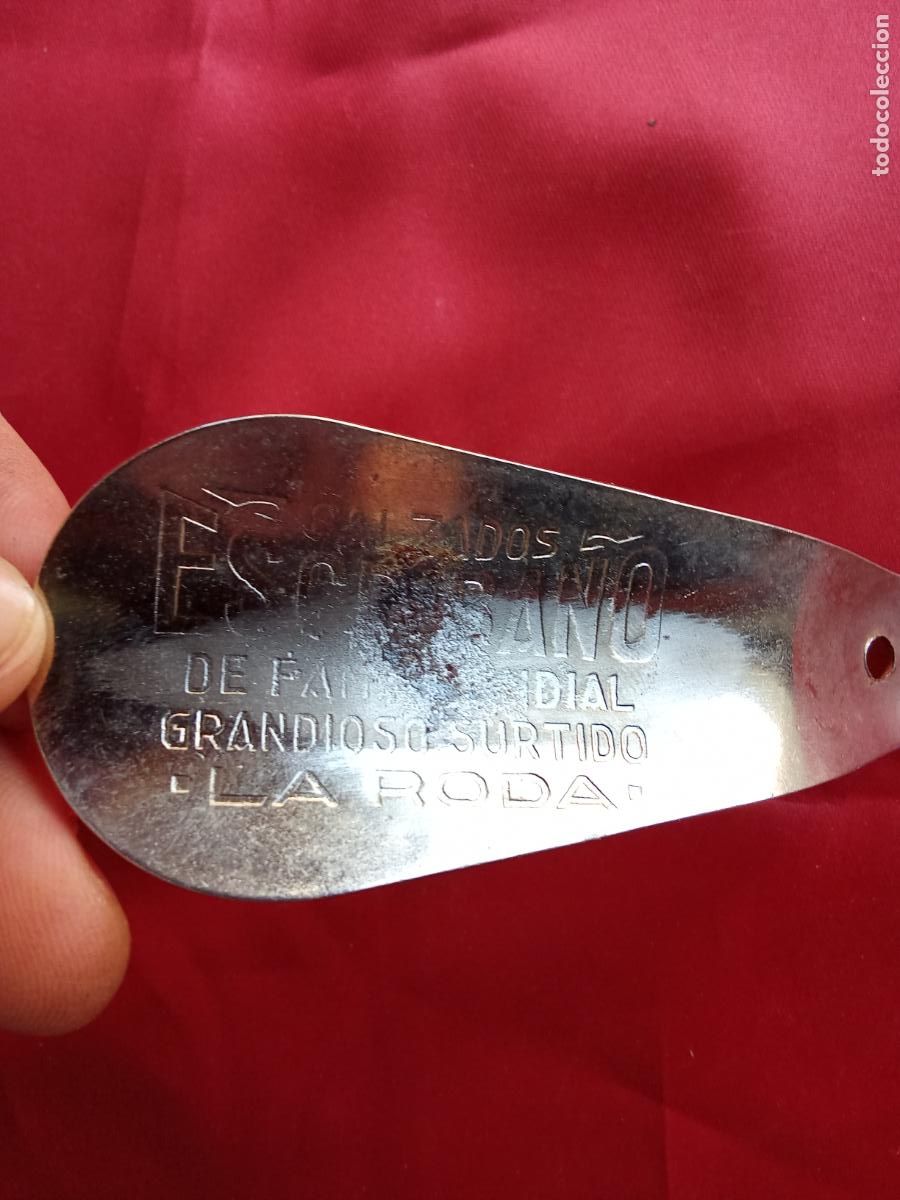 Antig&uuml;edades: Calzador de calzados escribano la Roda. Albacete. Caj&oacute;n tienda