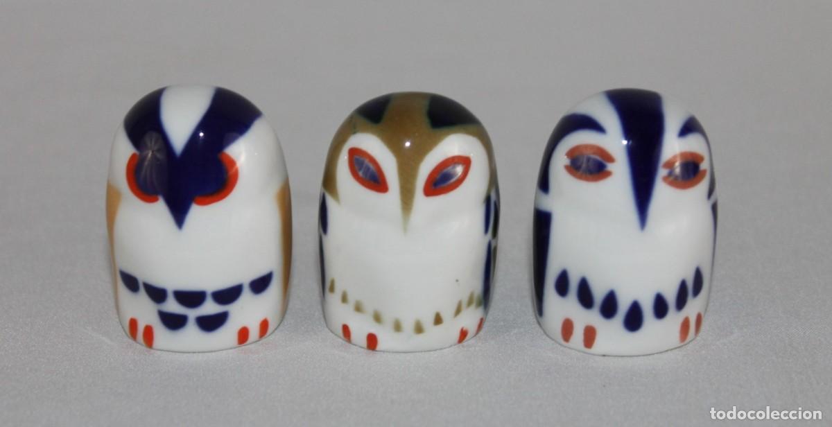 Antig&uuml;edades: Lote de 3 b&uacute;hos de porcelana Sargadelos y Castro. Galicia