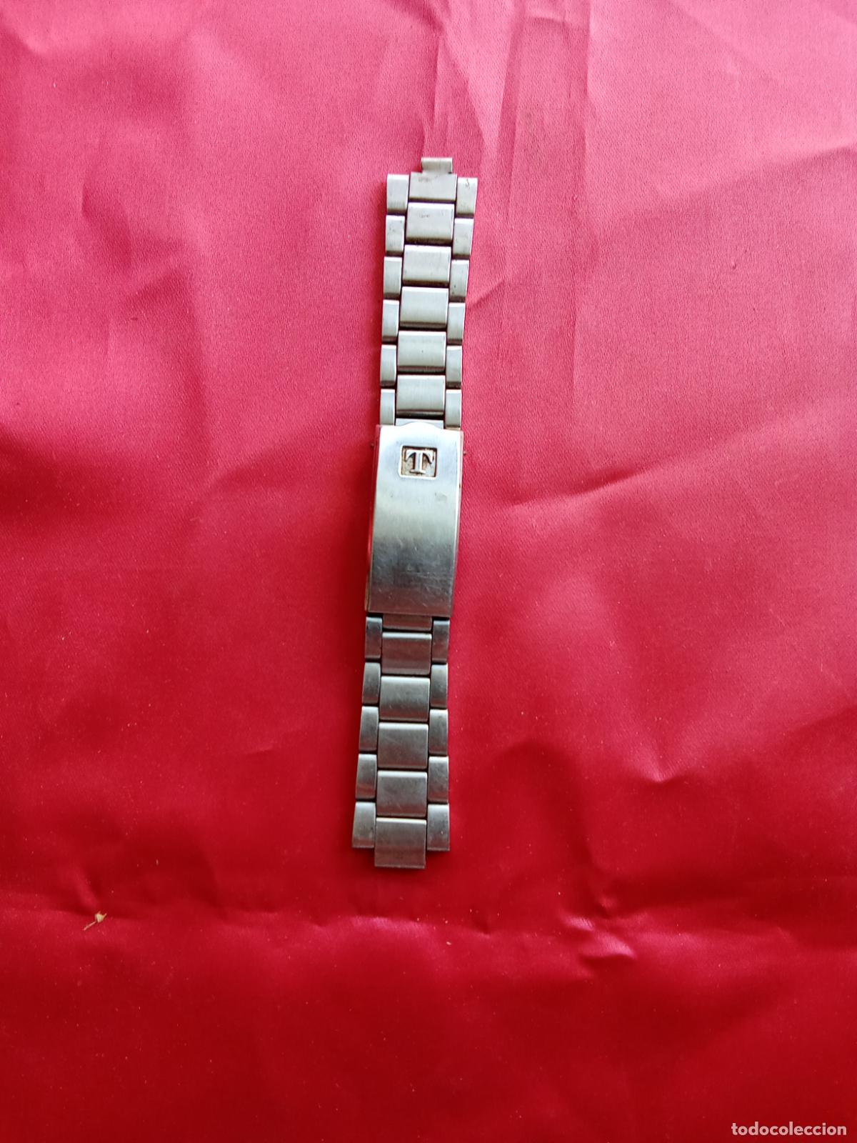 Antig&uuml;edades: Correa de acero de reloj Tissot. Caja relojes