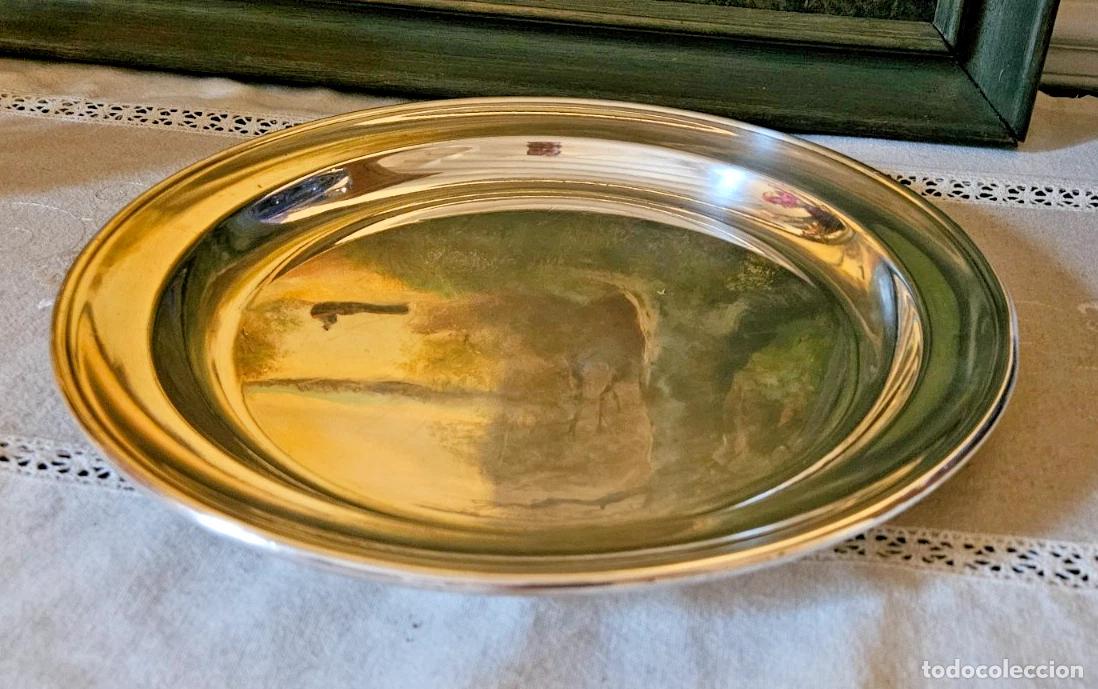 Antig&uuml;edades: XIX SIECLE PLAT ROND WARSZAWA FRAGET LA LETTRE N DANS OVALE METAL ARGENTE ORIGINE POLOGNE