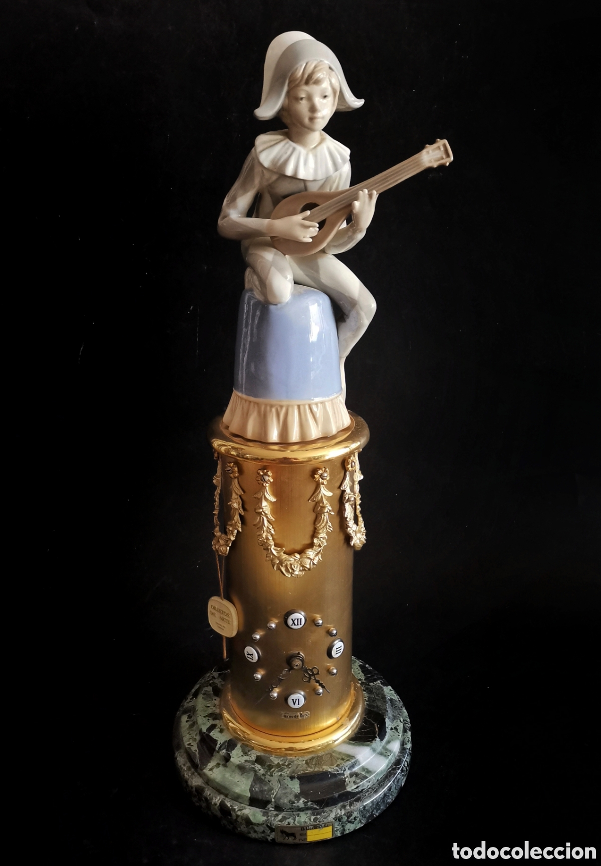Antig&uuml;edades: LLAMATIVO RELOJ ANTIGUO CON FIGURA DE ARLEQU&Iacute;N, MARCA BURRO SPAIN
