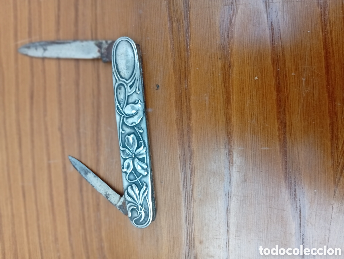 Antig&uuml;edades: ANTIGUO CORTAPLUMAS, CACHAS DE PLATA - Foto 3