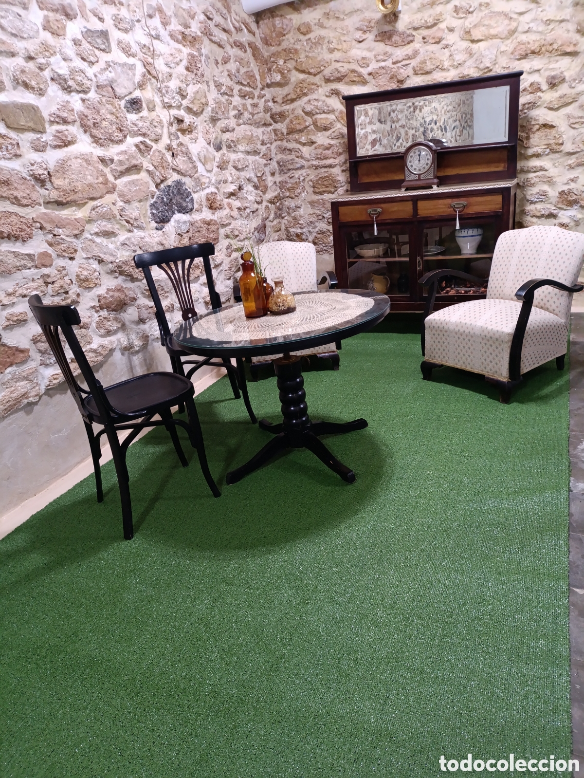 Antig&uuml;edades: Conjunto de muebles de sal&oacute;n antiguos - Foto 3