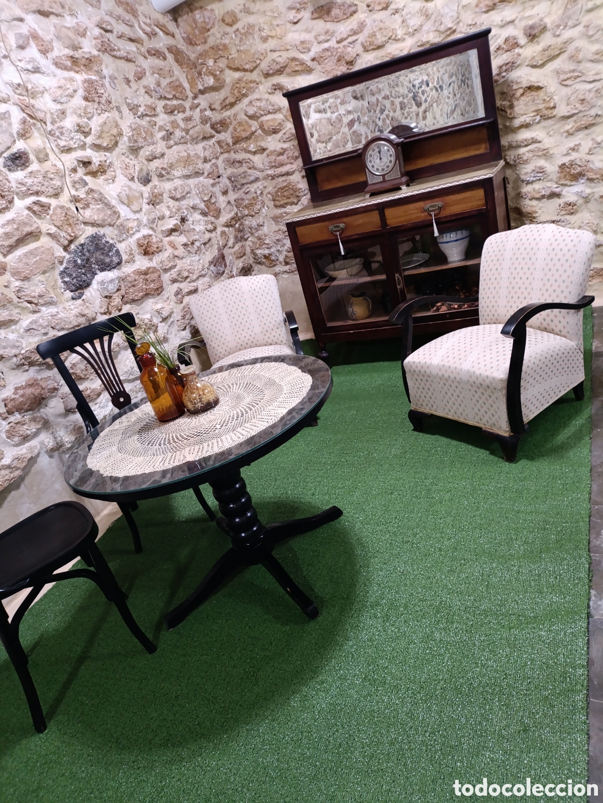 Antig&uuml;edades: Conjunto de muebles de sal&oacute;n antiguos - Foto 4