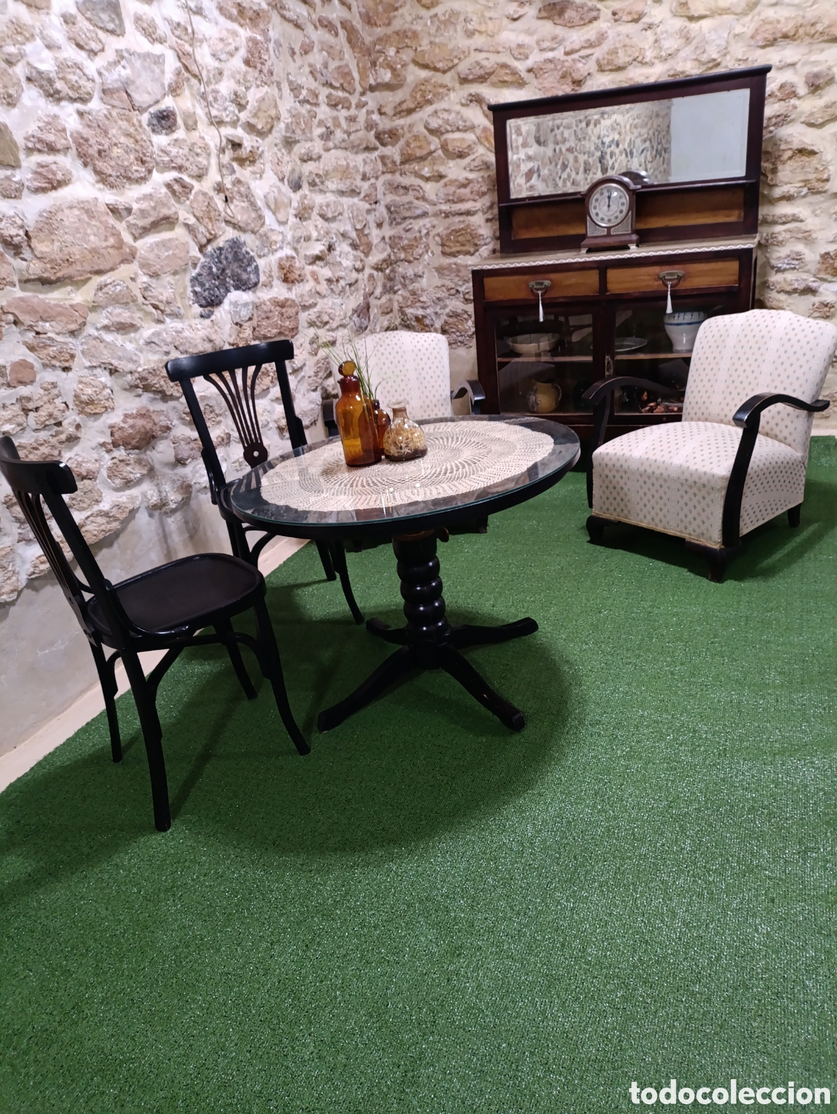 Antig&uuml;edades: Conjunto de muebles de sal&oacute;n antiguos - Foto 5