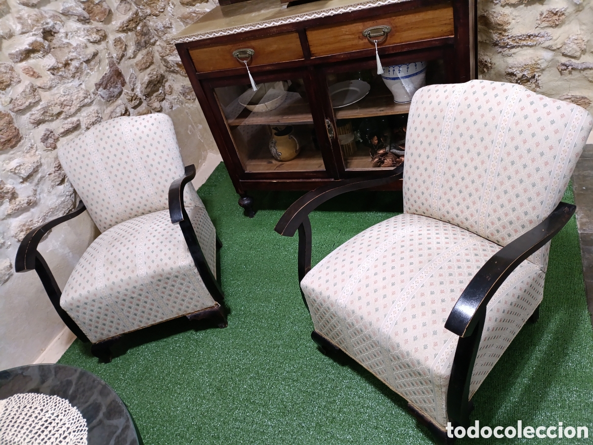 Antig&uuml;edades: Conjunto de muebles de sal&oacute;n antiguos - Foto 7