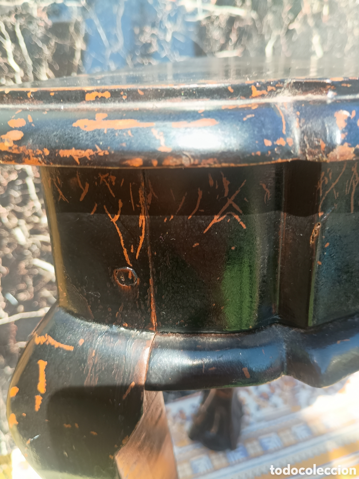 Antig&uuml;edades: Mesa pata le&oacute;n madera - Foto 3