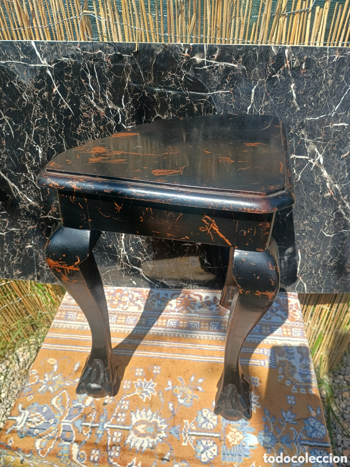 Antig&uuml;edades: Mesa pata le&oacute;n madera - Foto 6
