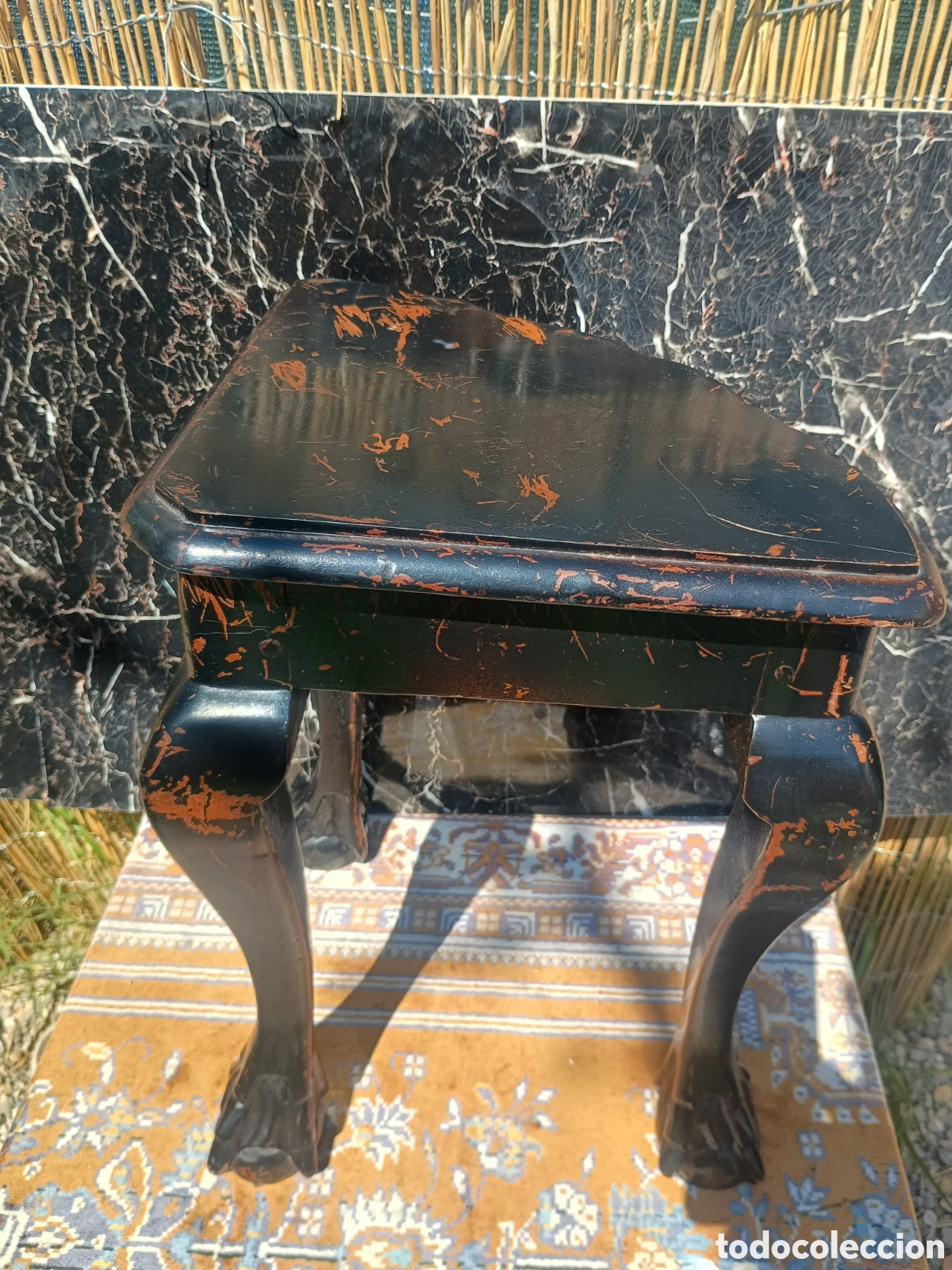 Antig&uuml;edades: Mesa pata le&oacute;n madera - Foto 7