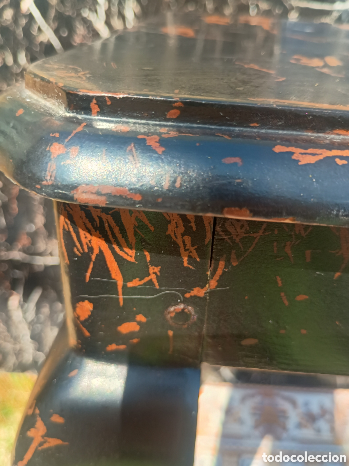 Antig&uuml;edades: Mesa pata le&oacute;n madera - Foto 8