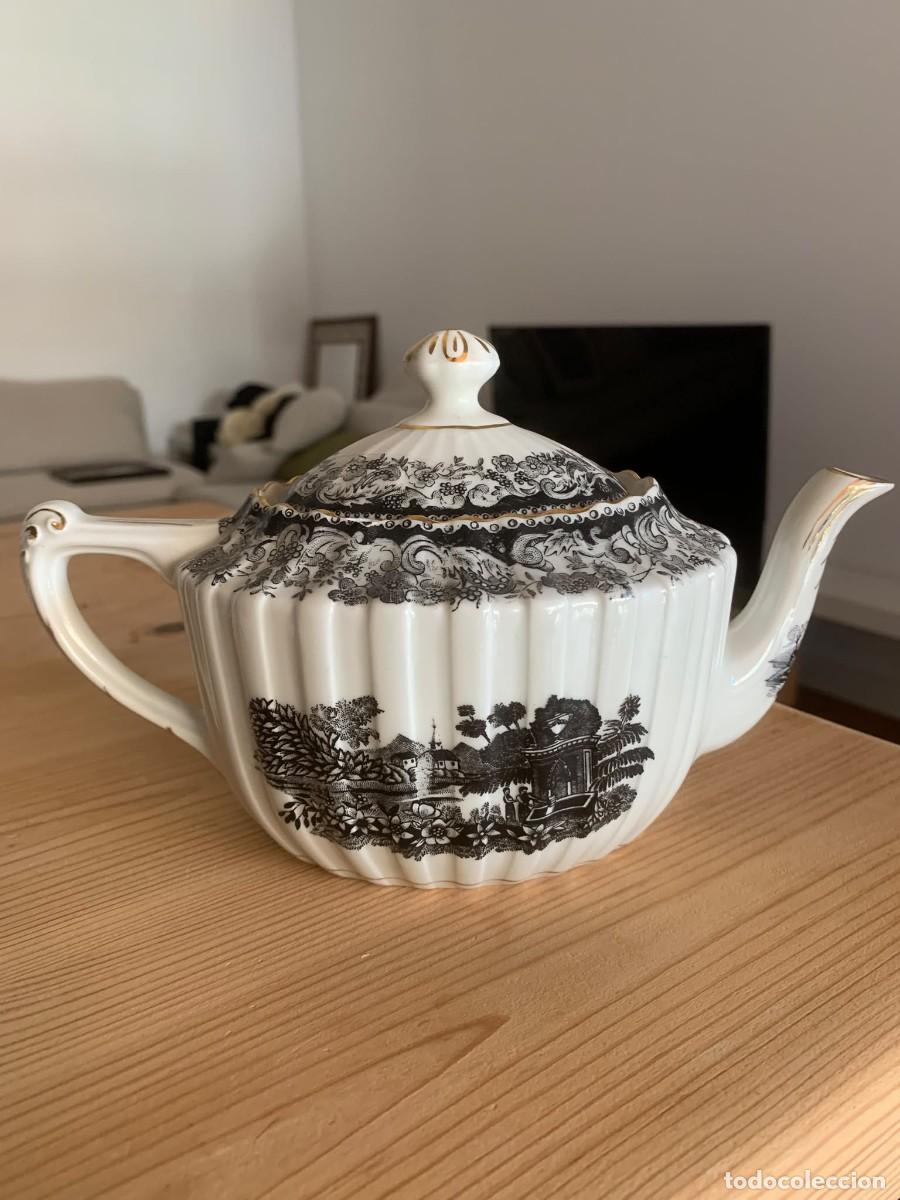 Antig&uuml;edades: Tetera Santa Clara Old England &ndash; Porcelana Vigo &ndash; Paisaje ingl&eacute;s &ndash; Vintage