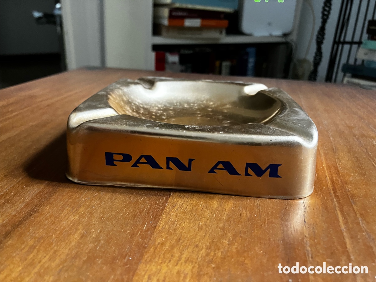 Antig&uuml;edades: Cenicero Met&aacute;lico PAN AM vintage a&ntilde;os 70
