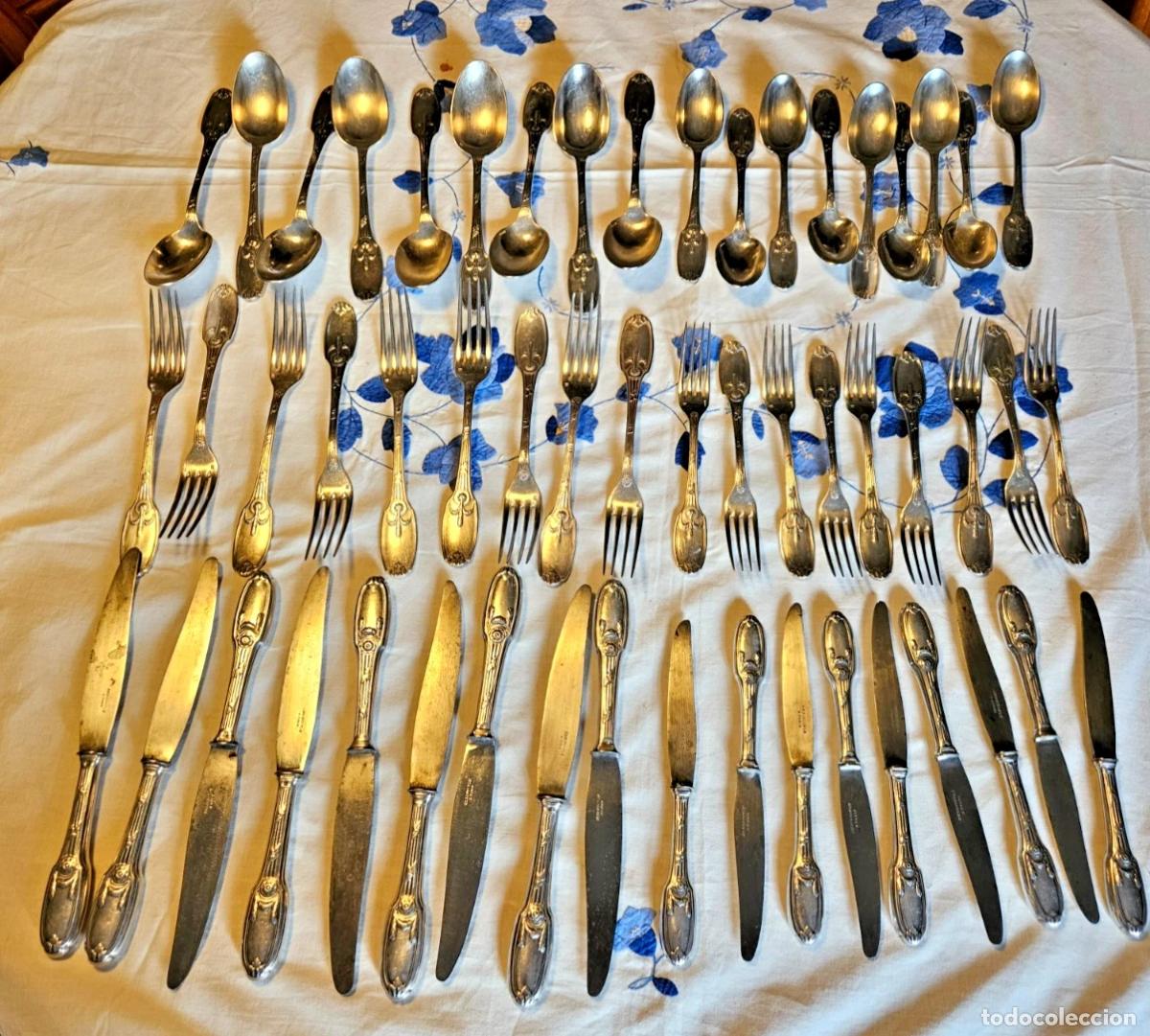 Antig&uuml;edades: 54 PIECES MENAGERE CHARLES CHRISTOFLE MARIE ANTOINETTE STYLE LOUIS XVI FIN XIX S