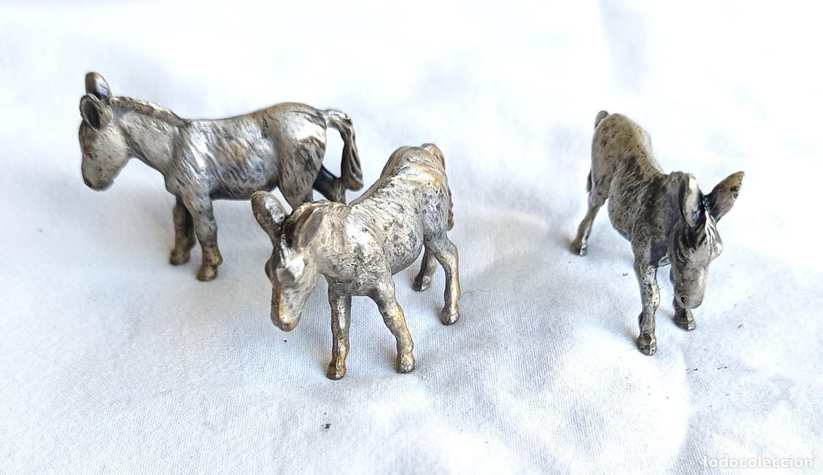 Antig&uuml;edades: Figura - Burros de peltre - Peltre Reino Unido - 1950-1970 - Buen estado - PEWTER