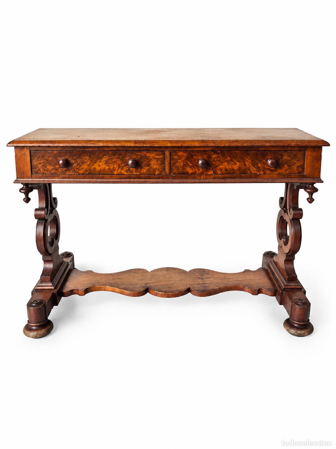Antig&uuml;edades: Antigua Mesa de Despacho, Escritorio - &Eacute;poca Victoriana - Madera de Caoba - A&ntilde;os 1840-1860