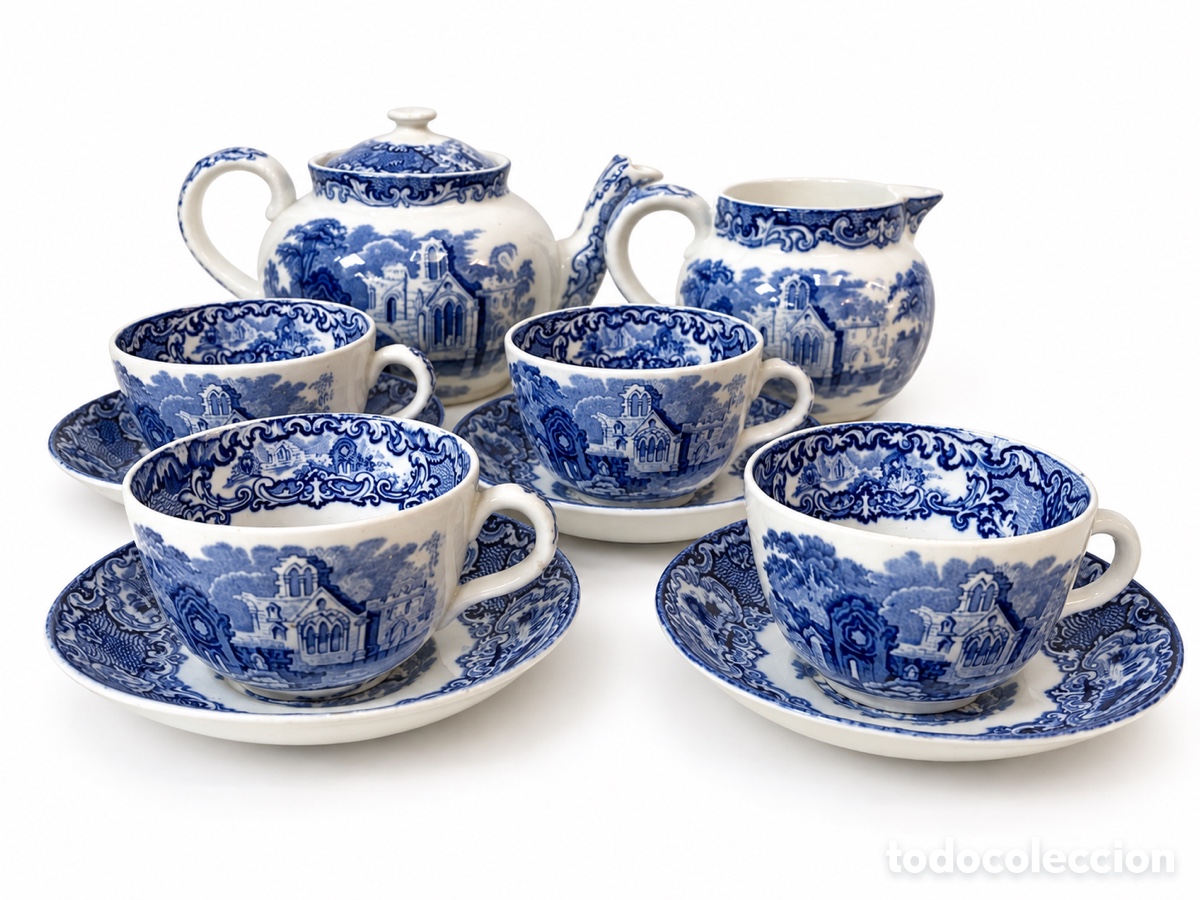 Antig&uuml;edades: Juego de caf&eacute; 4 pax Abbey 1790 by George Jones & Sons Inglaterra 1930&rsquo;s