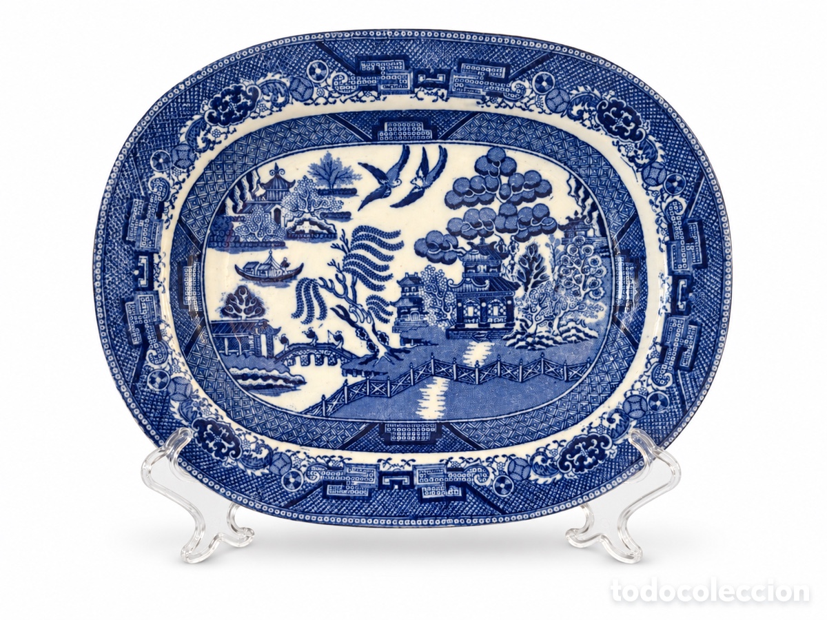 Antig&uuml;edades: Bandeja de servicio Blue Willow By J&G Meakin Stoke on Trent Inglaterra 1950&rsquo;s