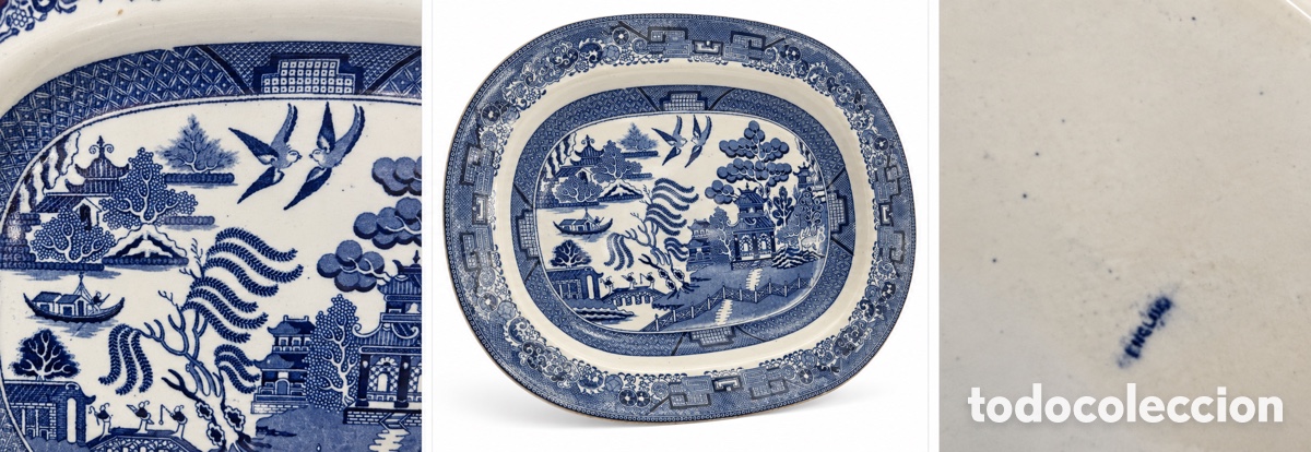 Antig&uuml;edades: Bandeja de servicio Blue Willow Pattern Inglaterra 1950&rsquo;s - Foto 2