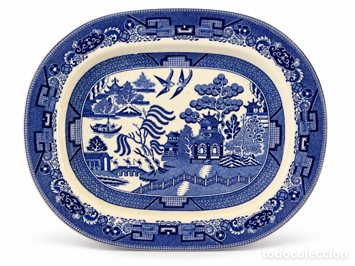 Antig&uuml;edades: Bandeja de servicio Blue Willow Pattern Inglaterra 1950&rsquo;s