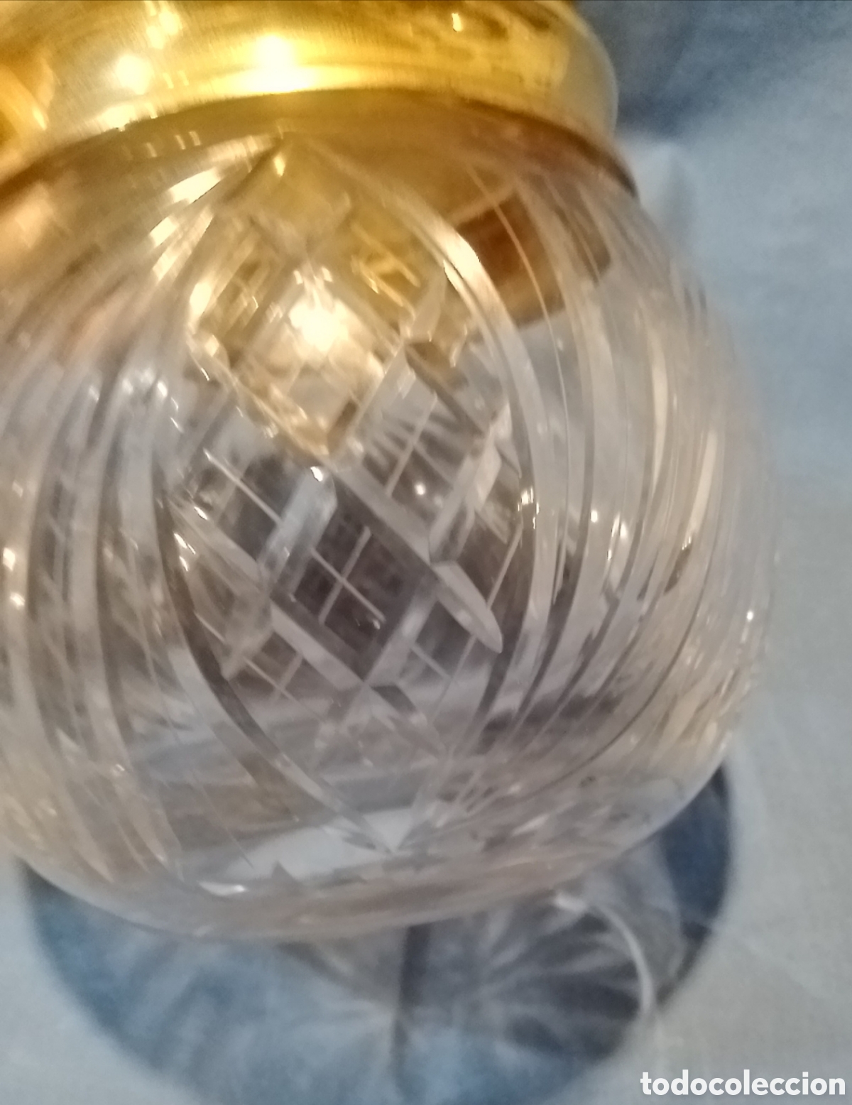 Antig&uuml;edades: Bote de cristal con tapa de acero - Foto 3