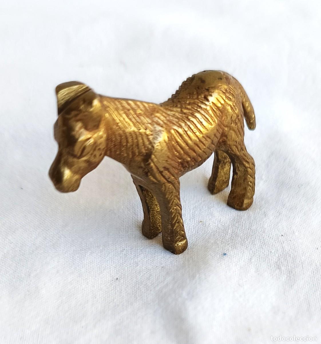 Antig&uuml;edades: Burro decorativo de lat&oacute;n fundido, vintage - India