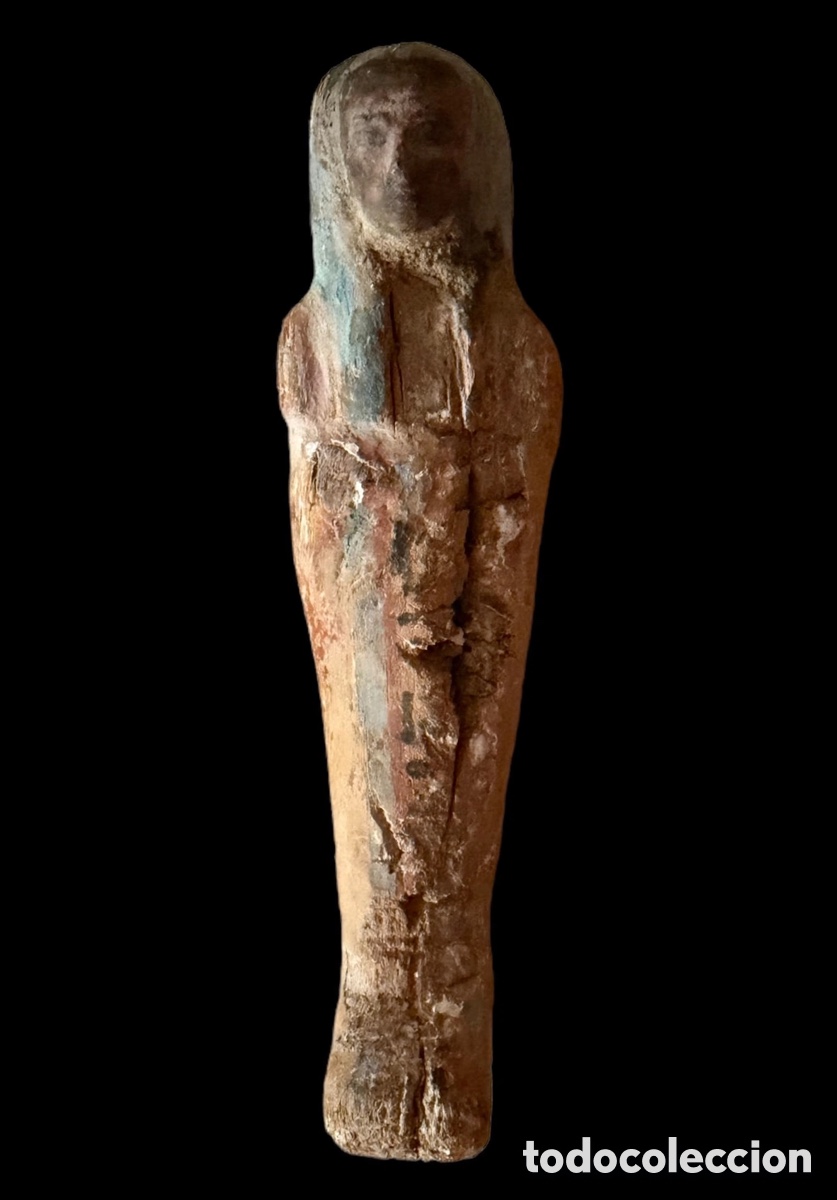 Oggetti Antichi: Ushabti de madera policromado