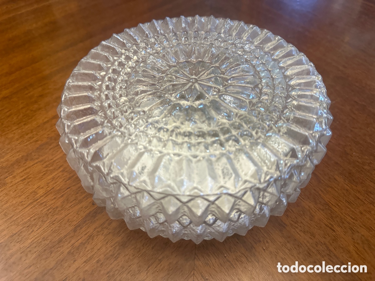 Antig&uuml;edades: PRECIOSO PLAF&Oacute;N O L&Aacute;MPARA VINTAGE DE CRISTAL PRENSADO. MID CENTURY. ORIGINAL DE EPOCA