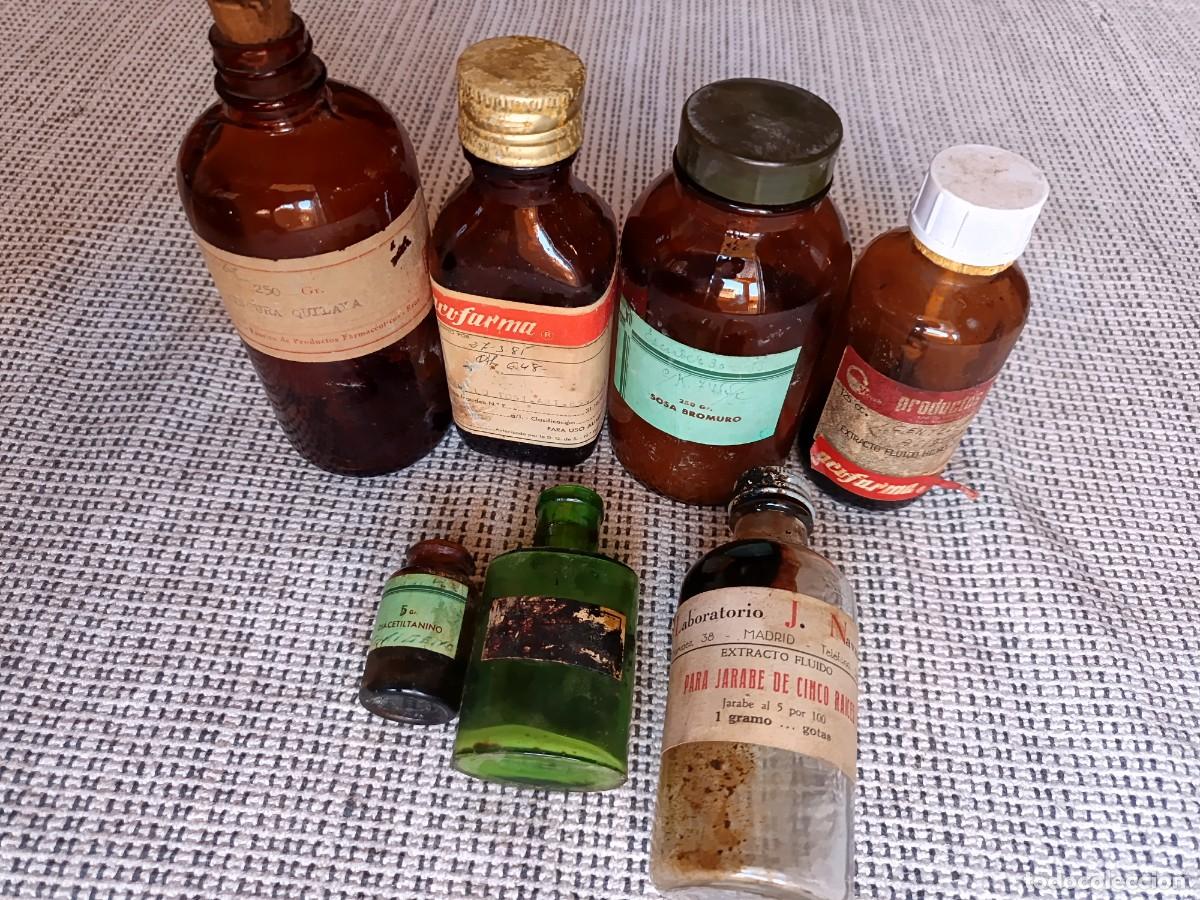 Antig&uuml;edades: Lote botes farmacia antiguos para f&oacute;rmulas y mezclas