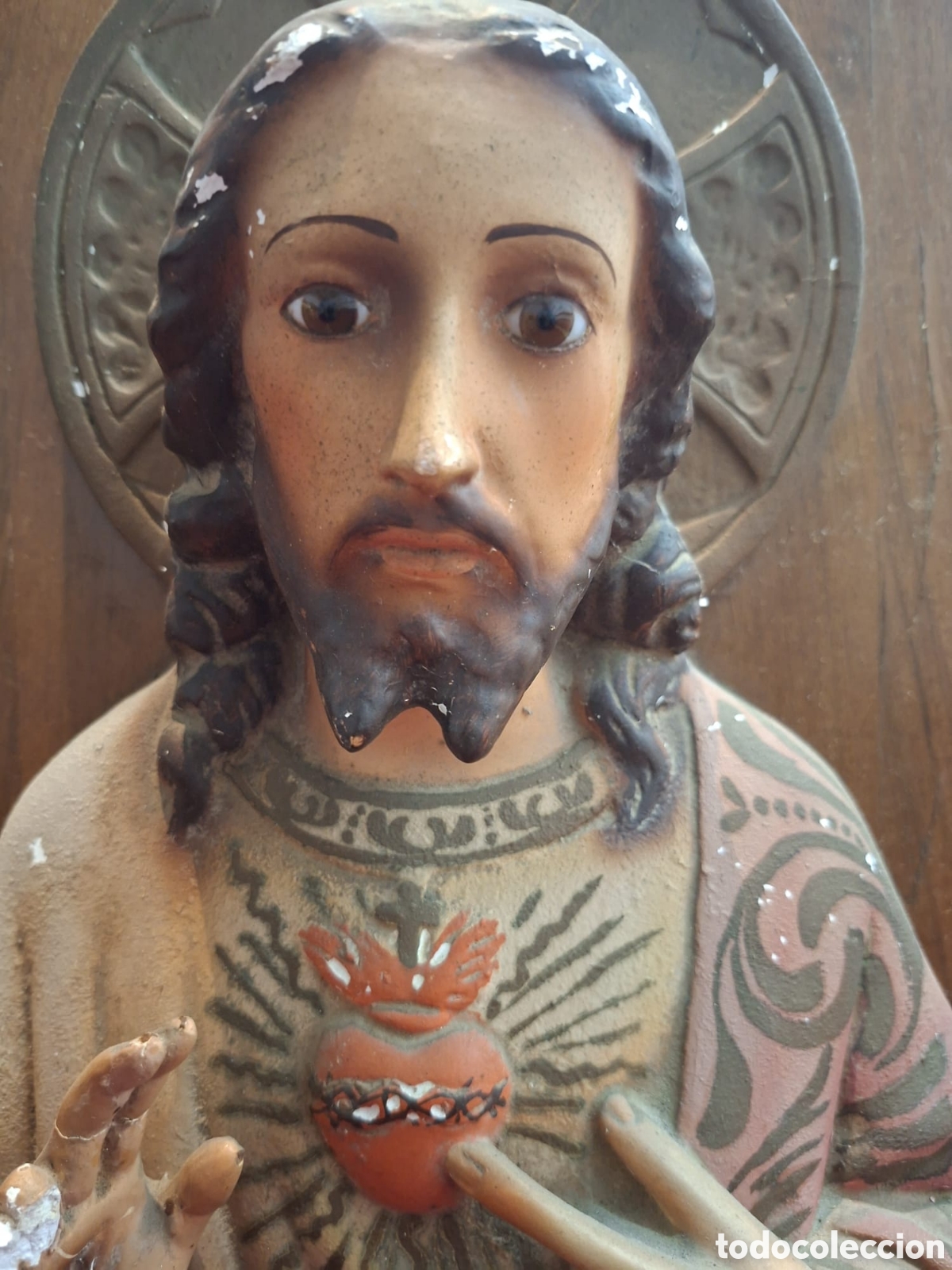 Antig&uuml;edades: Antiguo cuadro religioso ojos de cristal