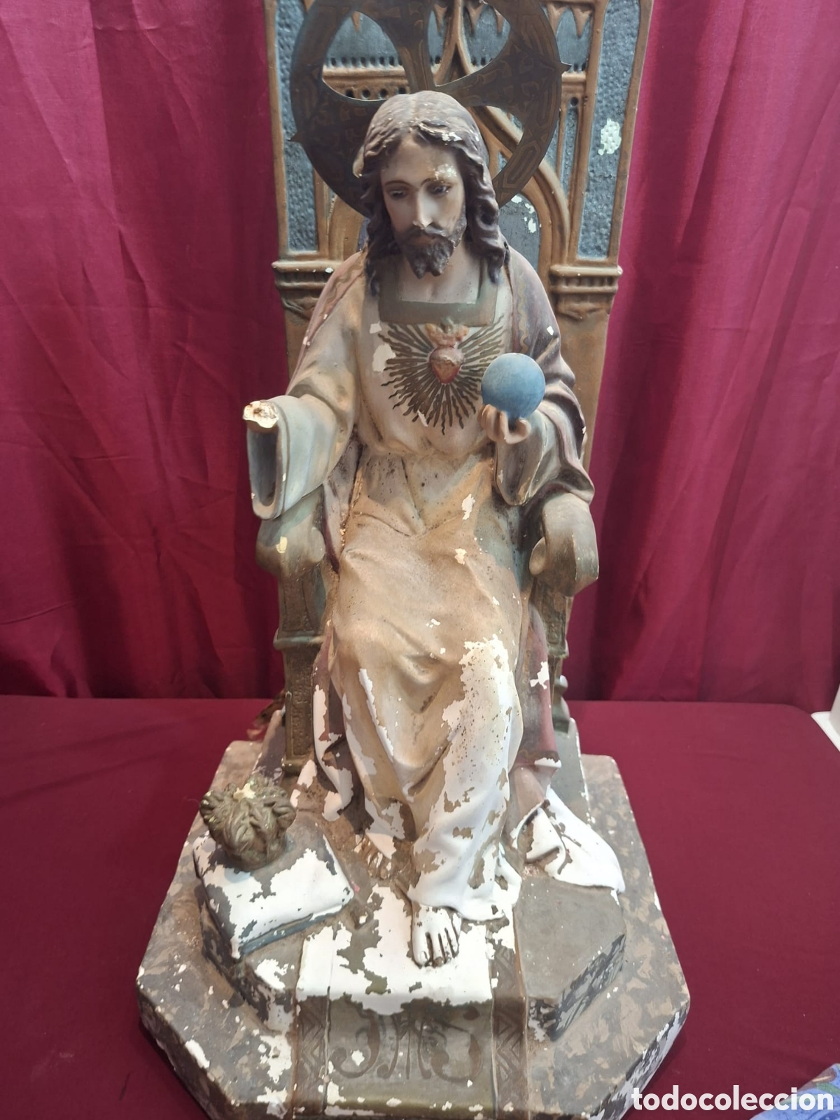 Antig&uuml;edades: Antigua figura Jes&uacute;s cristo ojo de cristal