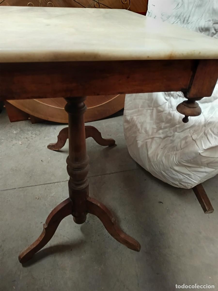 Antig&uuml;edades: MESA AUXILIAR CON MARMOL BLANCO - Foto 3