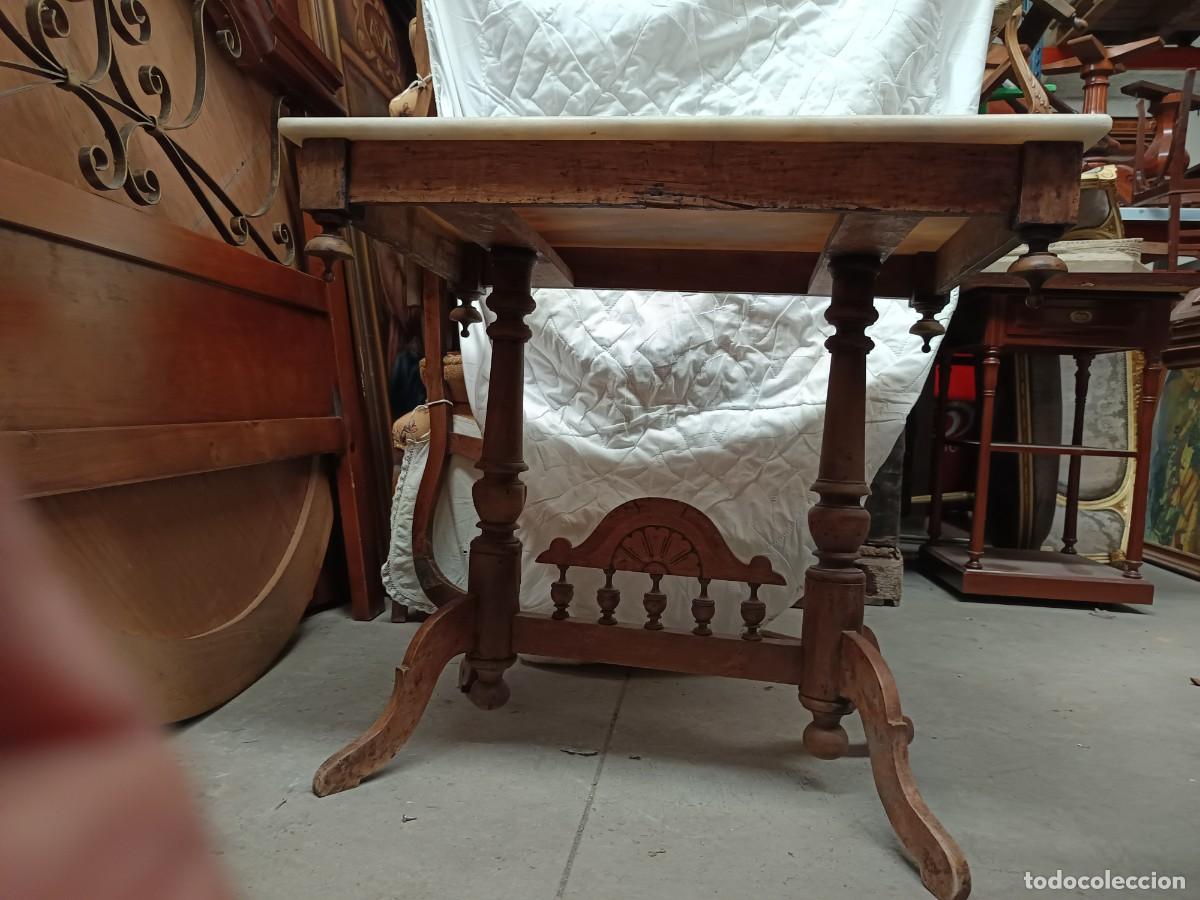 Antig&uuml;edades: MESA AUXILIAR CON MARMOL BLANCO - Foto 4