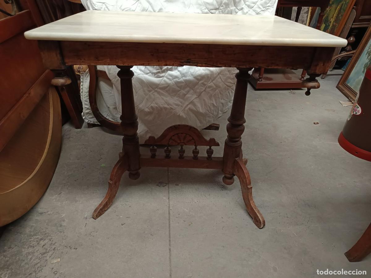 Antig&uuml;edades: MESA AUXILIAR CON MARMOL BLANCO - Foto 5
