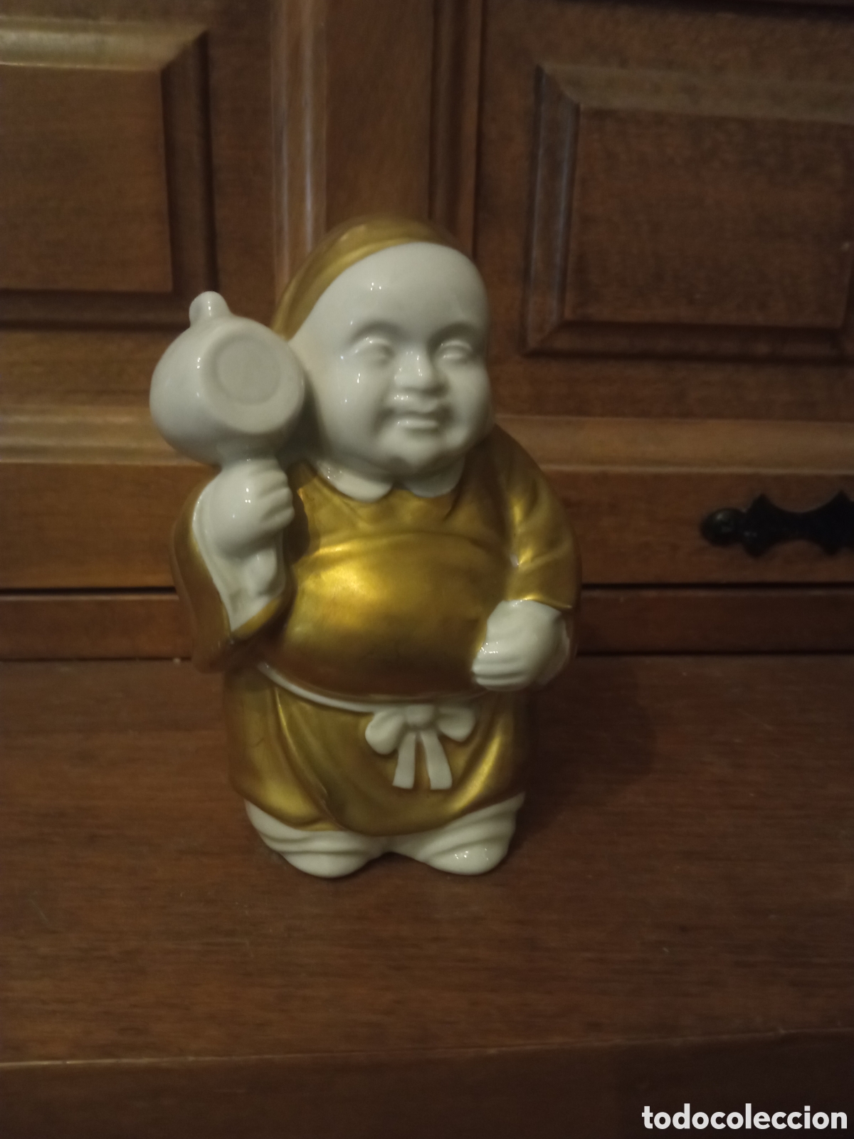 Antig&uuml;edades: Antigua figura de porcelana Hispania de 12 cm de altura