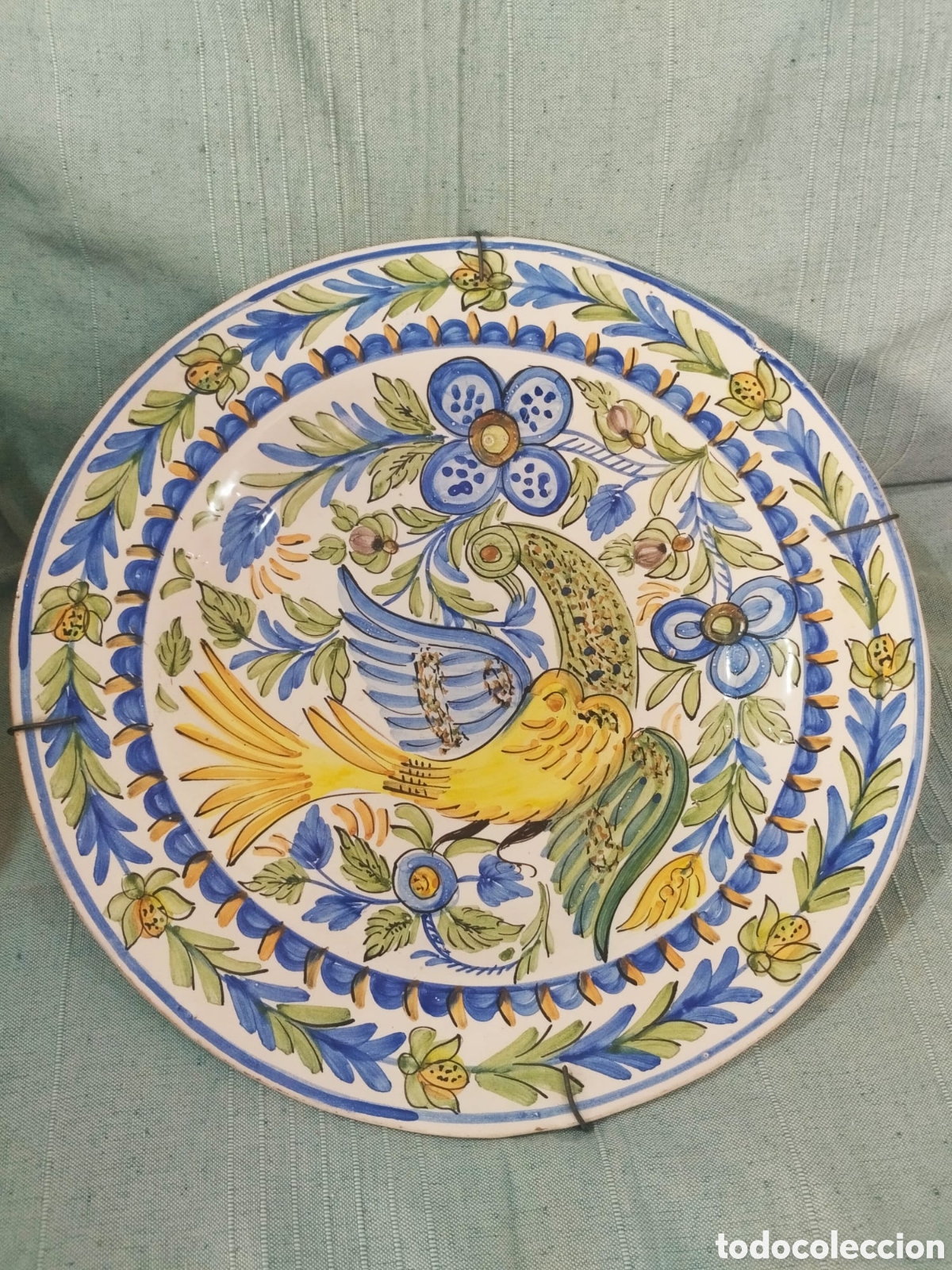 Antig&uuml;edades: ANTIGUO PLATO CER&Aacute;MICA DE MANISES - FIRMADO GM/GIMENO MARTINEZ - VALENCIA SPAIN