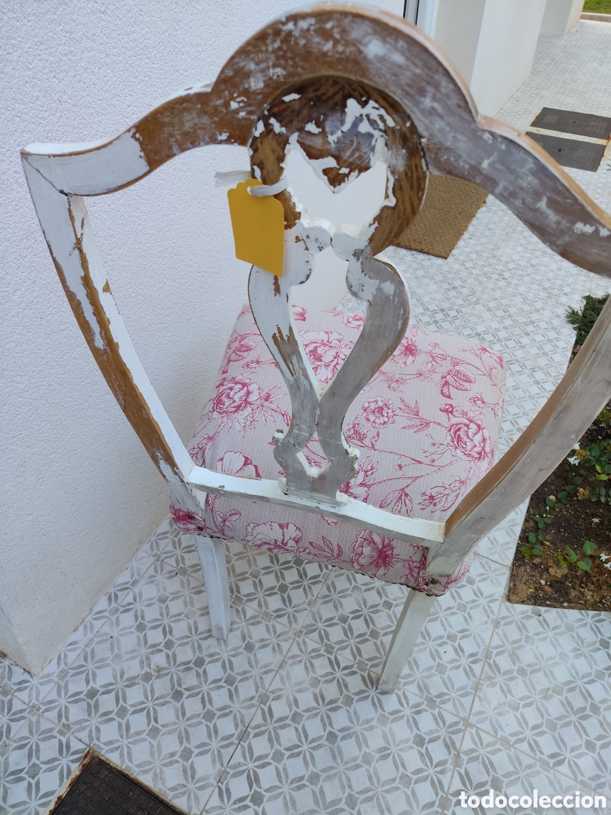 Antig&uuml;edades: Silla antigua tapizada - Foto 4