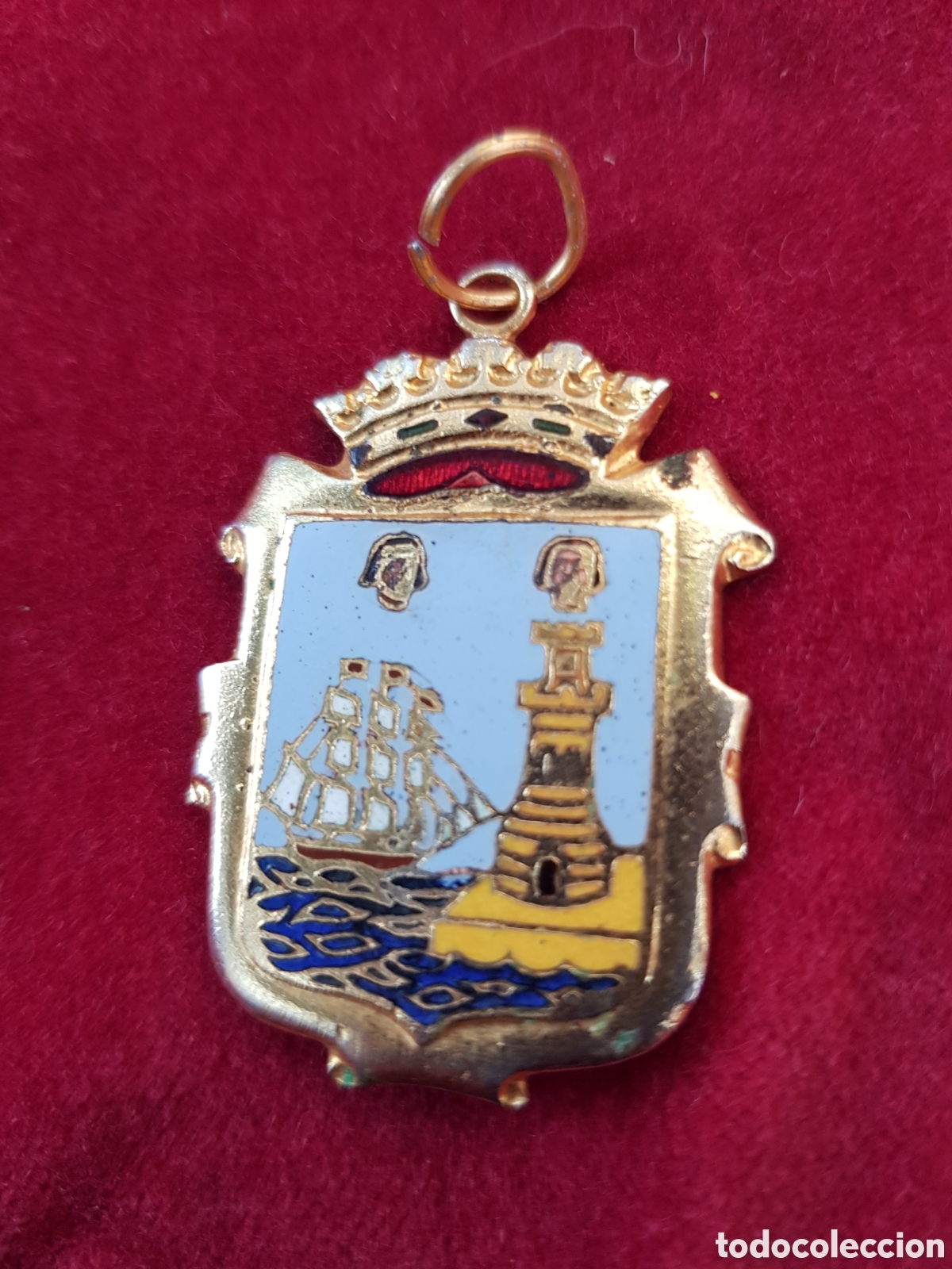 Antig&uuml;edades: ANTIGUA MEDALLA ESMALTADA DE SAB SEBASTI&Aacute;N A&Ntilde;OS 60