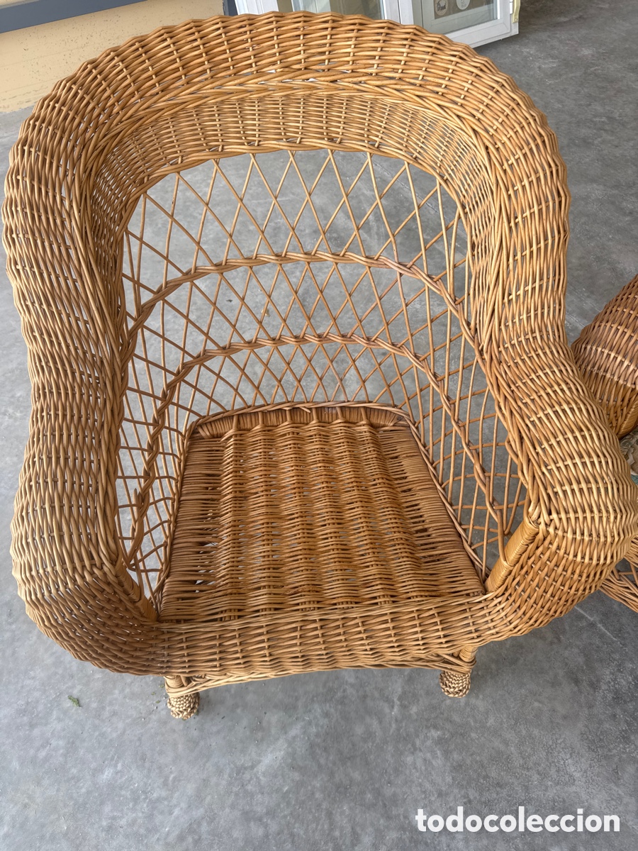 Antig&uuml;edades: Lote De, sof&aacute; y sillones de mimbre - Foto 2